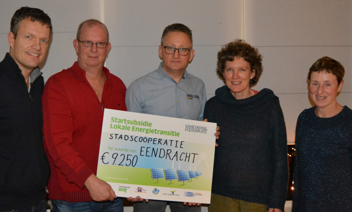 Startsubsidie voor Stadscoöperatie Eendracht uit Appingedam