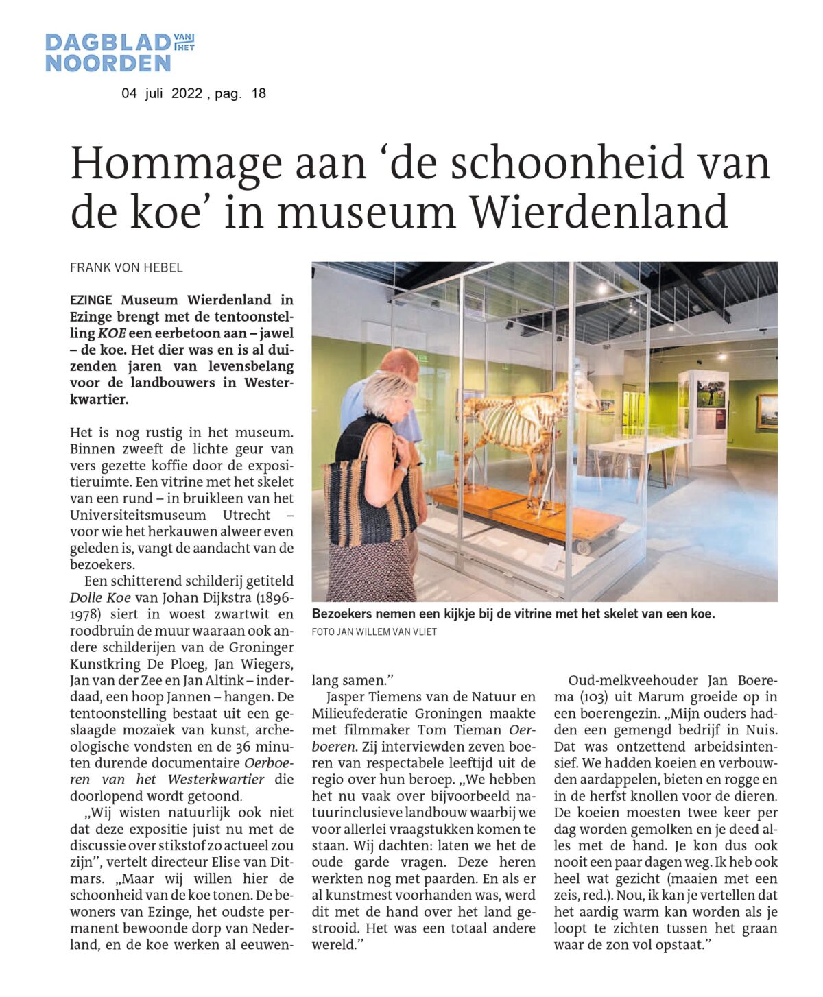 DvhN 4 juli: Oerboeren van het Westerkwartier in tentoonstelling KOE